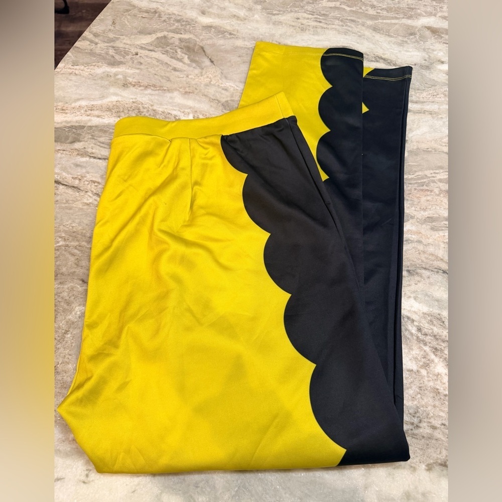 Ashley Stewart Colorblock Scallop Wide Leg Pants NWT Size 22/24